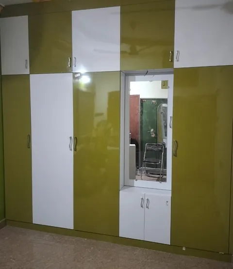 Olive & white finish